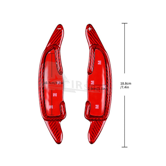 For Hyundai Genesis 2021-2022 Red Carbon Steering Wheel Paddle Shifter Extension
