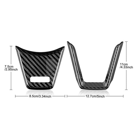 Black Center Steeing Wheel Cover REAL HARD Carbon Fiber For Subaru WRX 2022-2023 - detail view