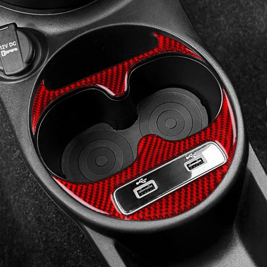 Car Center Console Cup Decoration Frame Trim for Abarth 595 / Fiat 500 2016-2024(U.S. Stock)