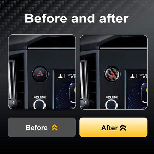 Black Hard Carbon Hazard Warning Button Trim For Subaru WRX 2022-2023 - detail view