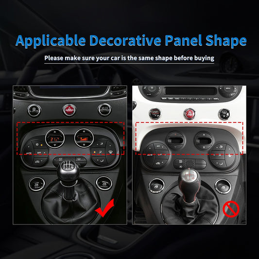 For FIAT 500 2008-2023 Abarth 595 2012-2023 Center AC Frame Cover Carbon Fiber - detail view