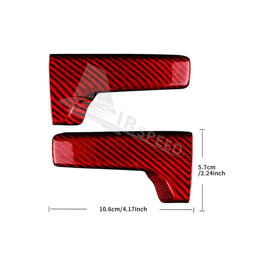 RED HARD Carbon Fiber Seat Adjstment Handle Cover For Subaru BRZ GR86 2021-2023 - detail view