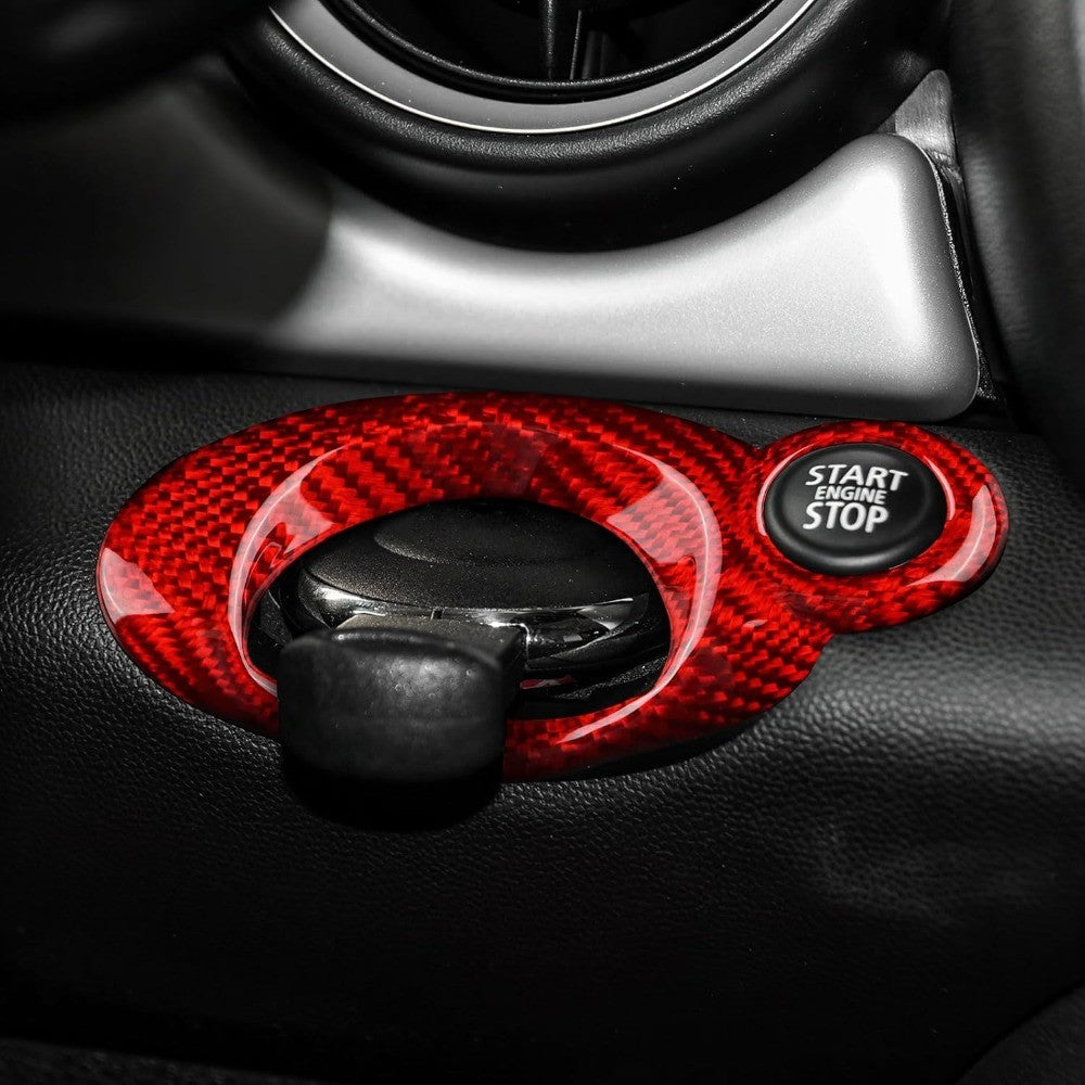 Red Dry Carbon Ignition Key Trim Ring For MINI R55 R56 R57 R60 All Years - detail view 7