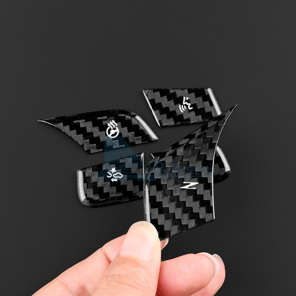 For Corvette C8 2024-2025 HARD Carbon Fiber Steering Wheel Voice Button Stickers