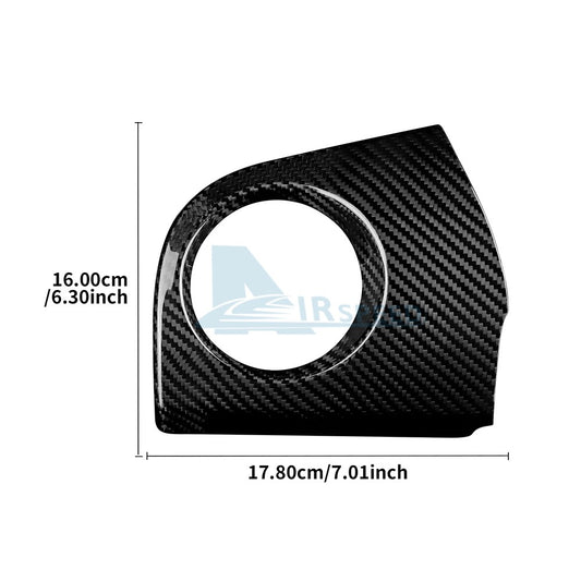 Dashboard Side Air Inlet Cover Sticker Fit For Fiat 500 08-23 Black Carbon Fiber - detail view