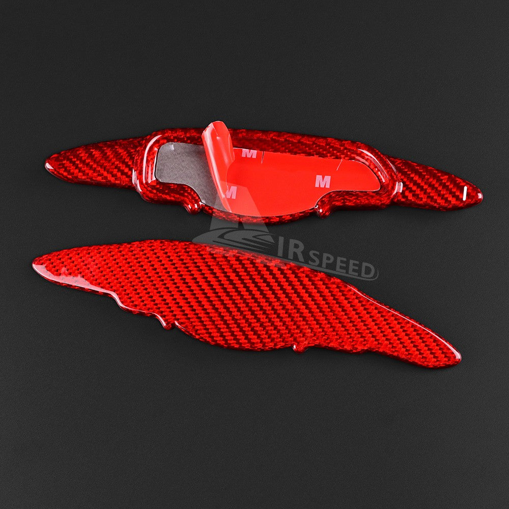 For Genesis GV70 22-23 Red Carbon Fiber Steering Wheel Paddle Shifter Extension