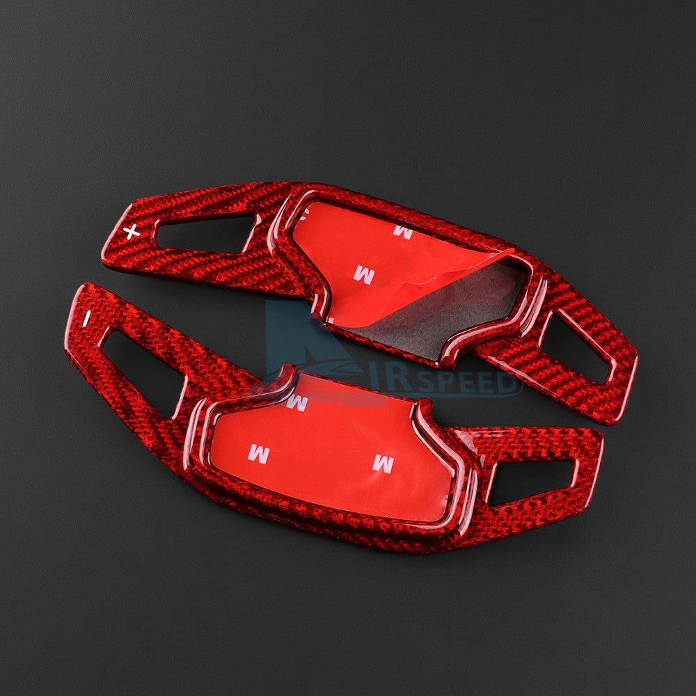 Steering Wheel Paddle Shifter Extension Red Carbon Fiber Fit Ford Mustang 24-26 - detail view 8