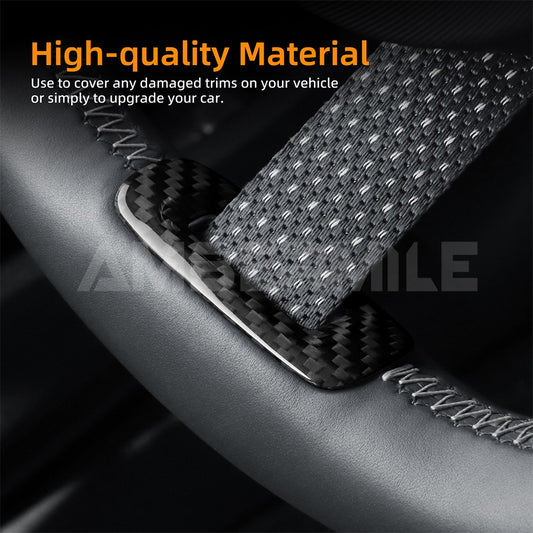 For Mini J01 J05 U25 F65 F66 24-25 Real Carbon Fiber Steering Wheel Chin Cover - detail view
