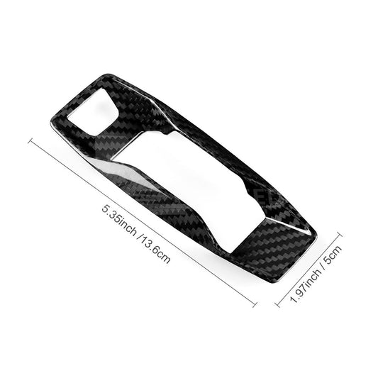 Black Hard Carbon Fiber Gear Shift Frame for Audi A3 2025+ Auto - detail view