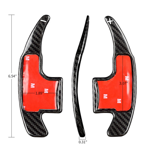 Real Carbon Fiber For Mustang 2015-2023 Steering Wheel Paddle Shifter Extension - detail view