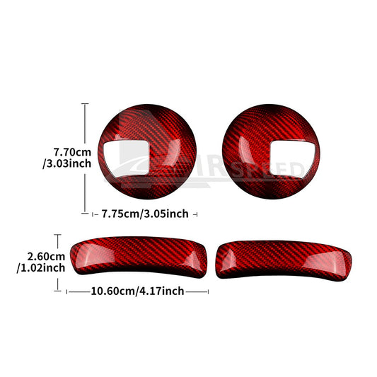 RED Carbon Fiber Door Handle Cover for FIAT 500 2008-2023 Abarth 595 2012-2023 - detail view