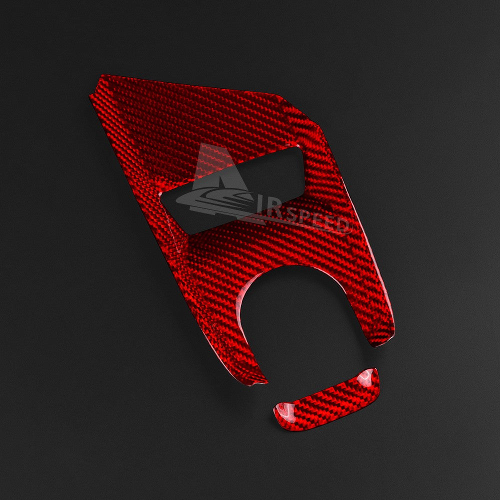 For Chevrolet Corvette C8 20-25 Center Button Frame Cover Red Hard Carbon Fiber