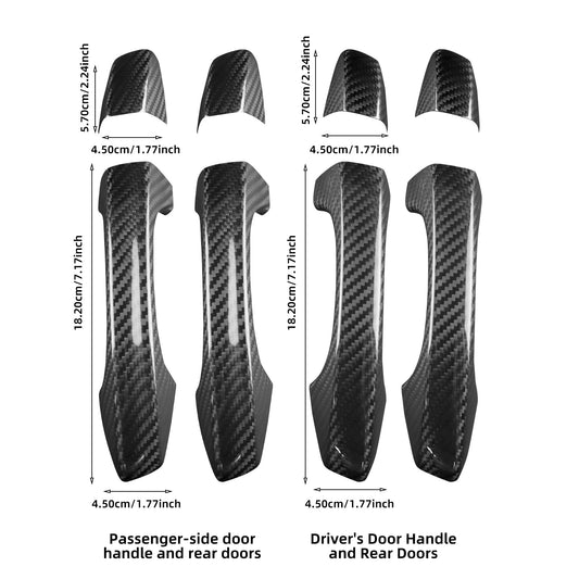 Car Exterior Door Handle Cover Carbon Fiber for SEAT Ibiza Arona Ateca 2018-2026 - detail view