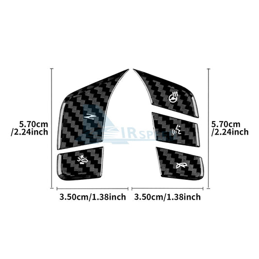 For Corvette C8 2024-2025 HARD Carbon Fiber Steering Wheel Voice Button Stickers
