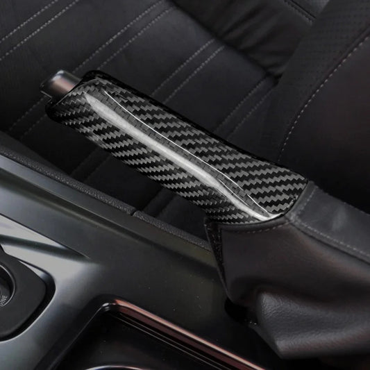 Carbon Fiber Handbrake Cover Trim For Nissan GTR R35 2008-2021 Parking Brake - detail view