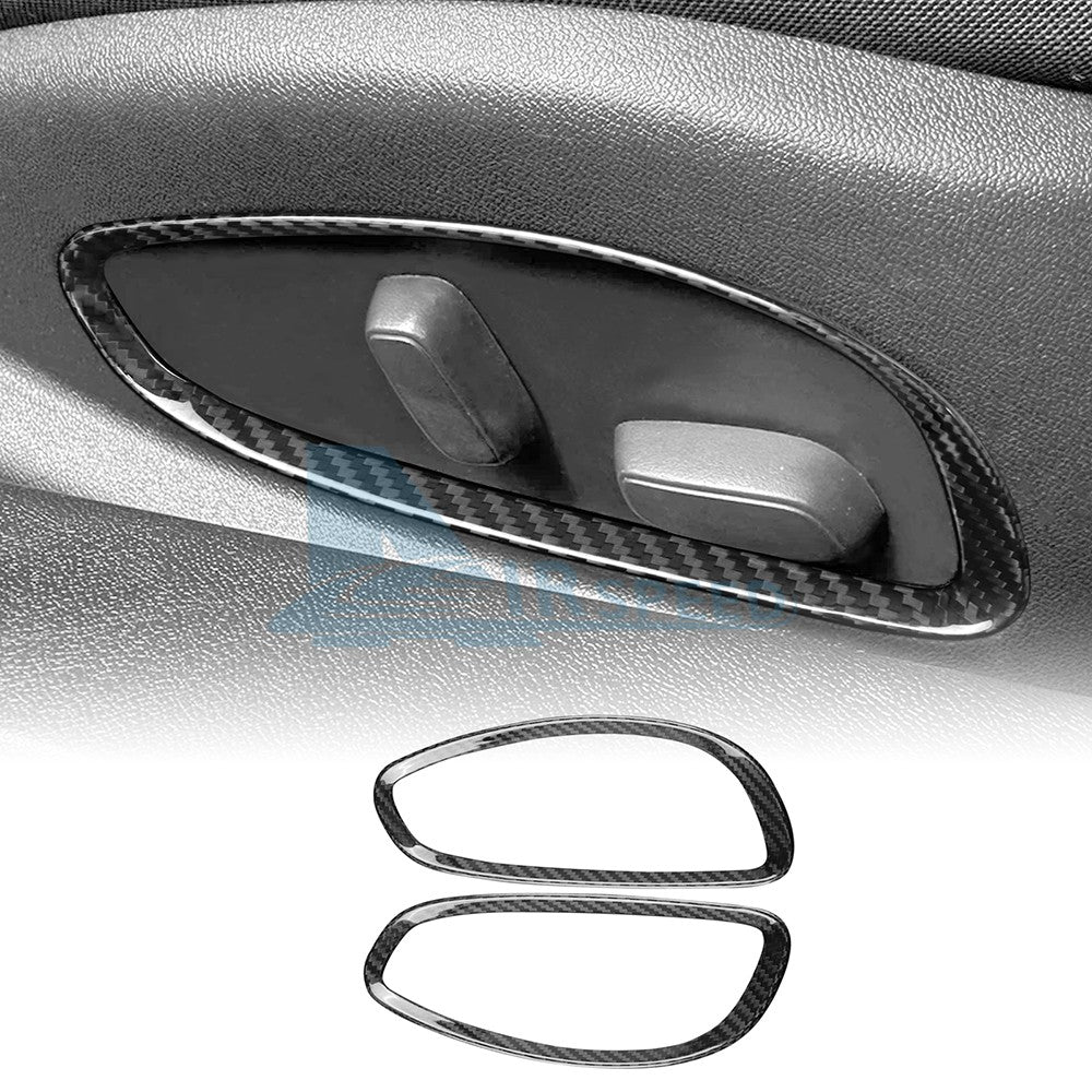 Black Hard Carbon Fiber Seat Adjust Frame Trim For Chevy Camaro 2016-2024 - detail view 11