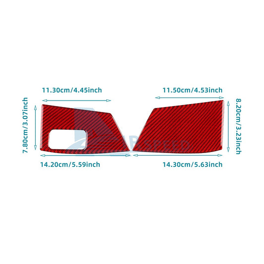 Red Trunk Switch Button Panel Stickers Carbon Fiber for Audi Q4 E-Tron 2021-2025(U.S. Stock)