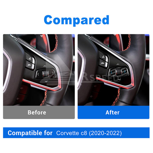 For Corvette C8 20-23 Volume Adjustment Switch Cover Blue REAL HARD Carbon Fiber