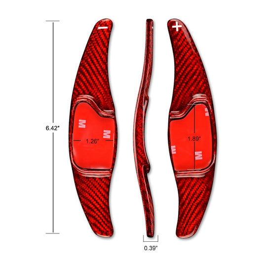 Red Steering Wheel Paddle Shifter Extension For Ford Mondeo Lincoln MKC 2014-19 - detail view