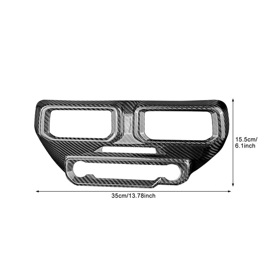 HARD Carbon Fiber Car Center Console Frame Cover Trim for Ford Mustang 2024-2027 - detail view