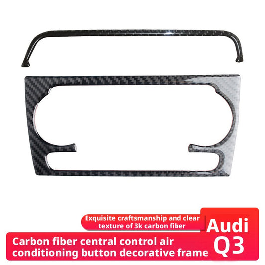 For Audi Q3 2013-2018 AC Knob Frame Trim Black Carbon Fiber LHD RHD Interior(U.S. Stock)