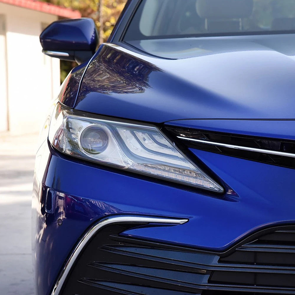 For 2018-2022 Camry XV70 Pre-Cut Smoke Black Headlamp Tint Wrap - FREE GIFT