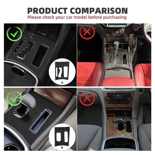 Interior Gear Shift Panel Cover For Chrysler 300/300C 11-14 Real Carbon Fiber(U.S. Stock)