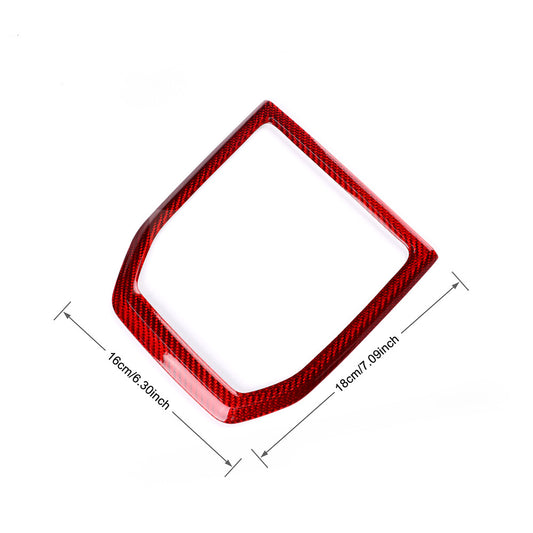 REAL HARD RED Carbon Fiber Gear Shift Panel Cover For Subaru WRX 2022-2023 - detail view