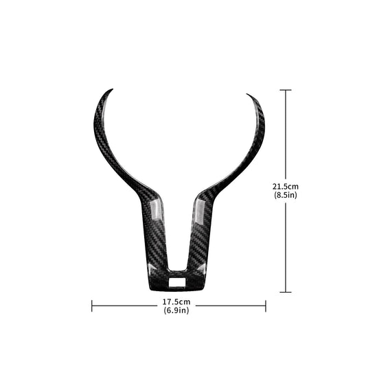 Black Real Hard Carbon Fiber Steering Wheel Chin Cover For BMW F80 F82 F10 F15 - detail view