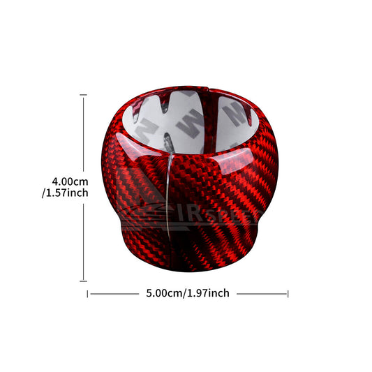 Red Gear Shift Knob Cover REAL Carbon Fiber For Subaru BRZ GR86 2021-2023 - detail view