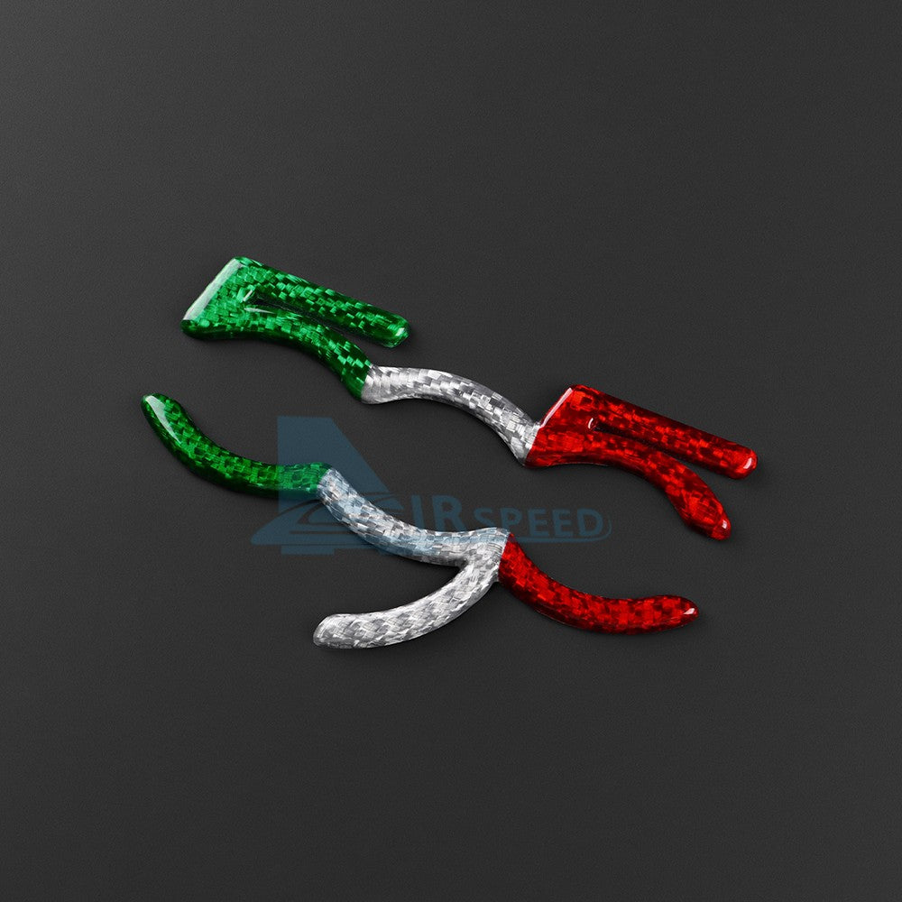 For Abarth 595 695 2012-2024 Italy Flag Carbon Fiber Co-Pilot Decor Stickers - detail view 9
