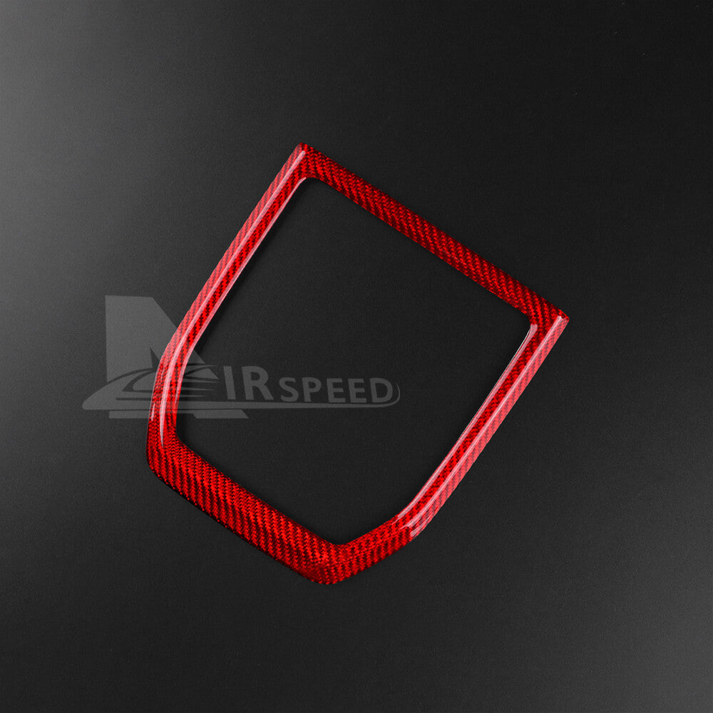 REAL HARD RED Carbon Fiber Gear Shift Panel Cover For Subaru WRX 2022-2023 - detail view 6