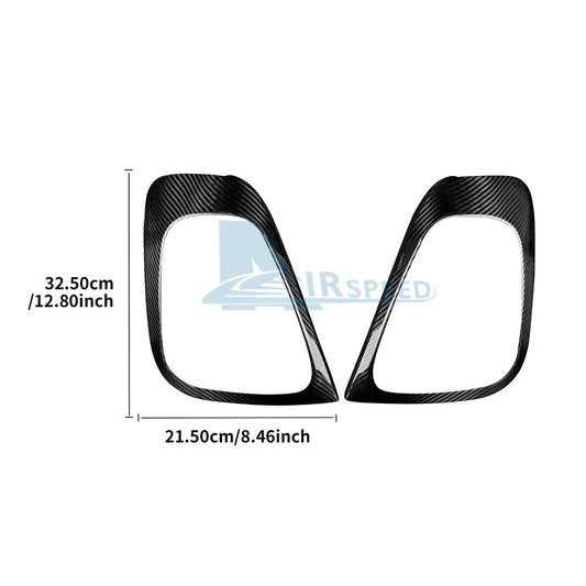 Real Hard Carbon Fiber Rear Tail Light Frame Cover For Fiat 500 Abarth 595 17-23 - detail view