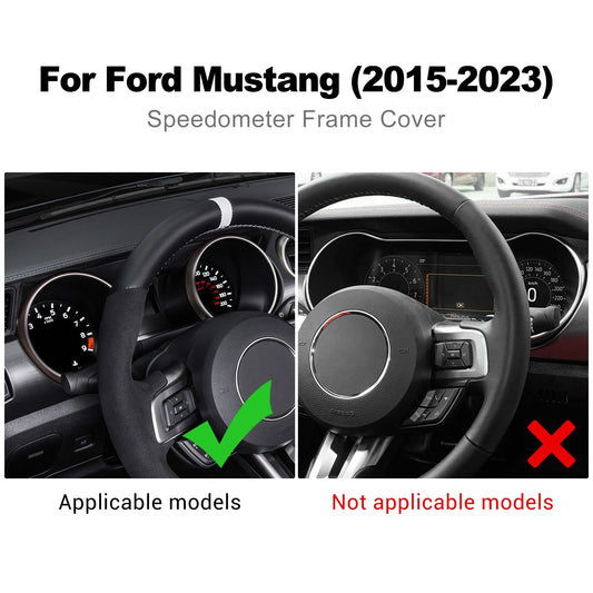 Car Center Speedometer Frame Cover Trim Carbon Fiber for Ford Mustang 2015-2023 - detail view