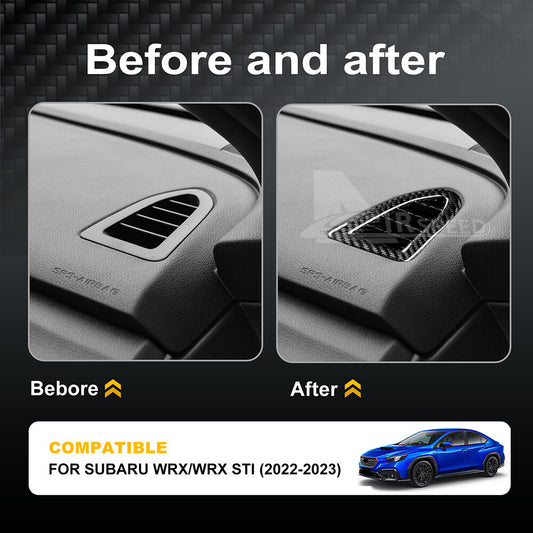 Black Air Outlet Side Defogger REAL HARD Carbon Fiber For Subaru WRX STI 22-2023 - detail view