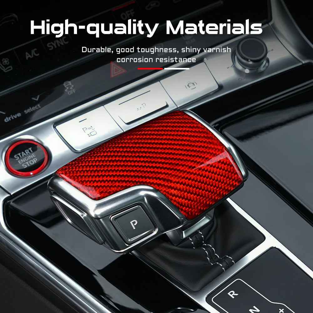 Red Dry Carbon Fiber Gear Knob For Audi A6 A7 SQ8 Q7 19-22 Type 278 - detail view 3