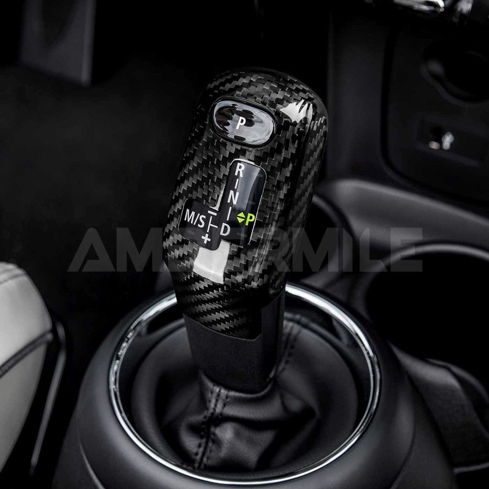 For Mini F Series 20-23 Left Hand Drive Black Hard Carbon Shift Gear Knob - detail view 9
