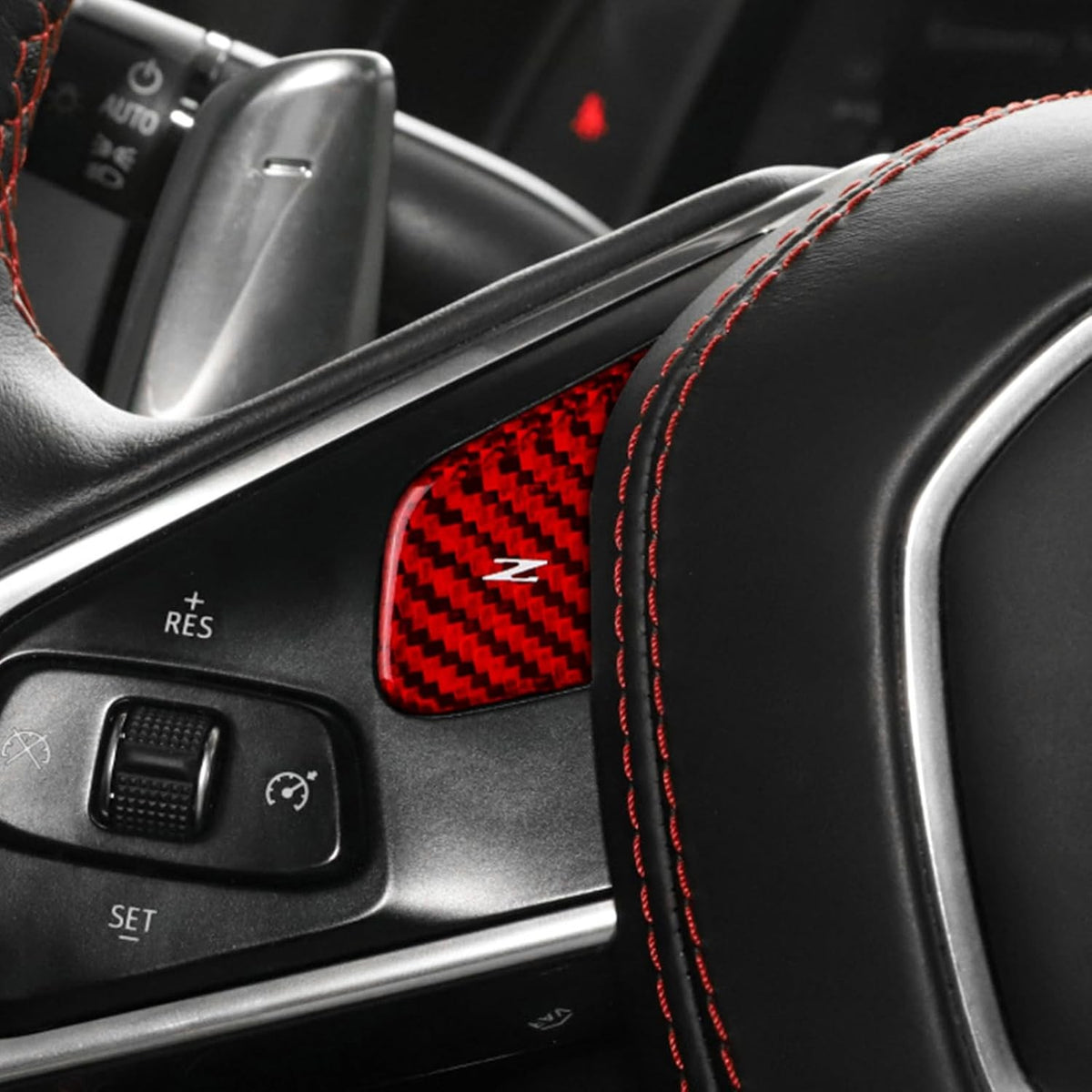 For C8 Corvette 20-23 Red Hard Carbon Heat & Voice Control Button Cover
