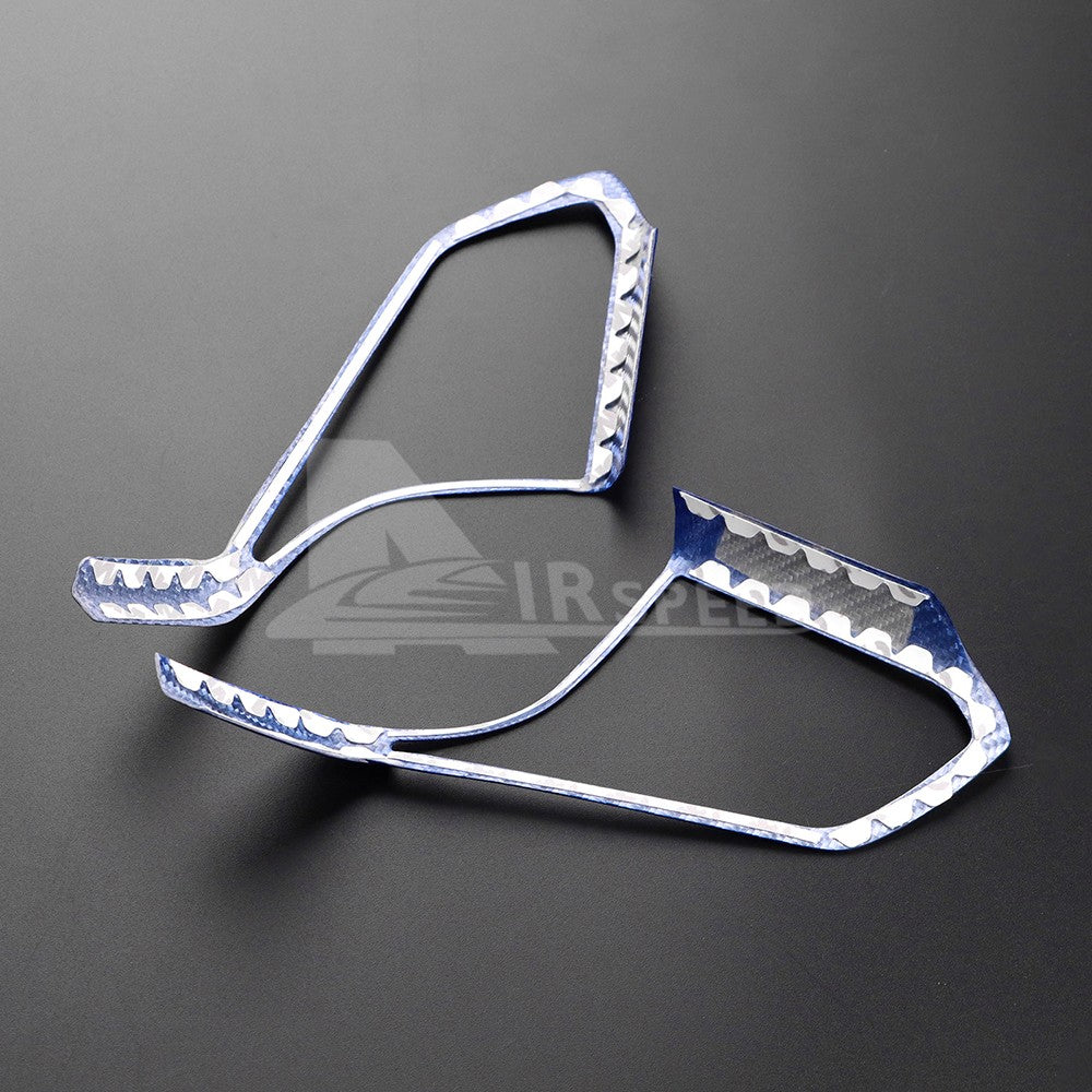 Steering Wheel Button Frame Sticker Blue Carbon Fiber for Corvette C8 2020-2025