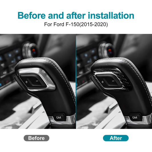 AIRSPEED for Ford F150 Carbon Fiber Gear Shift Knob Cover, Carbon Gear Head Interior Trim Accessory - detail view