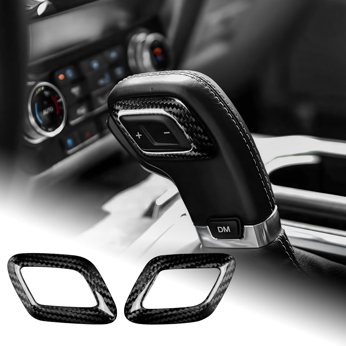 AIRSPEED for Ford F150 Carbon Fiber Gear Shift Knob Cover, Carbon Gear Head Interior Trim Accessory - detail view 9