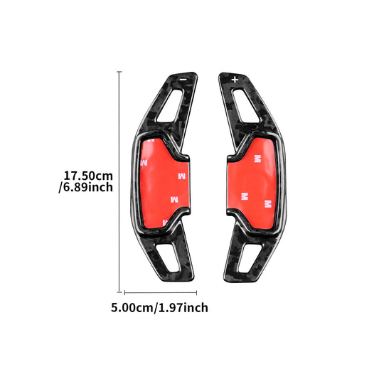 AIRSPEED 2-Piece Hard Carbon Fiber DSG Paddle Shifter Extensions for 2024-2026 Ford Mustang - detail view