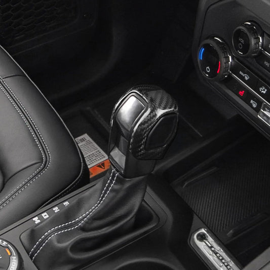 AIRSPEED Hard Carbon Fiber Gear Shift Knob Cover for 2021-2026 Ford Fiesta - detail view