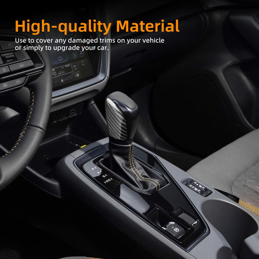 AIRSPEED Hard Carbon Fiber Gear Shift Knob Cover for 2024-2026 Subaru Crosstrek/Impreza (RHD) - detail view