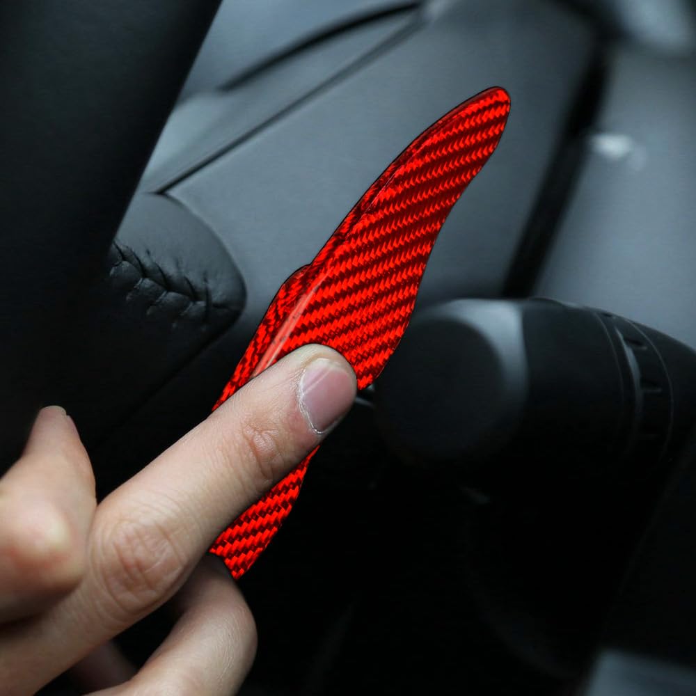 AIRSPEED Hard Carbon Fiber Steering Wheel Paddles for Mazda Atenza Paddles(2014-2020) Decor Interior Center Console Car Accessories Red - detail view 7