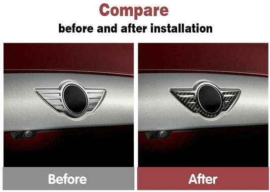 AIRSPEED Carbon Fiber Car Logo Sticker for Mini Cooper Logo Badge Rear Badge Emblem Countryman R60 Paceman R61 Exterior Decoration Accessories (Rear Badge/Emblem Countryman R60 Paceman R61) - detail view
