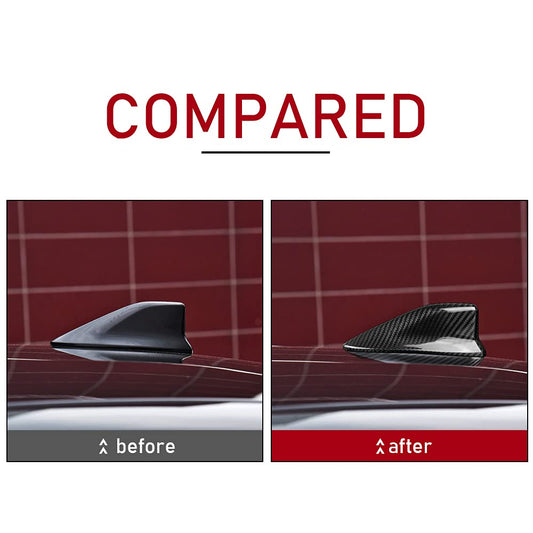 AIRSPEED for Subaru BRZ Toyota 86 Shark Fin Antenna Cover Radio Signal Base Sticker Carbon Fiber Exterior Trim for Subaru BRZ 2016-2020 Toyota 86 2013-2020, Black - detail view