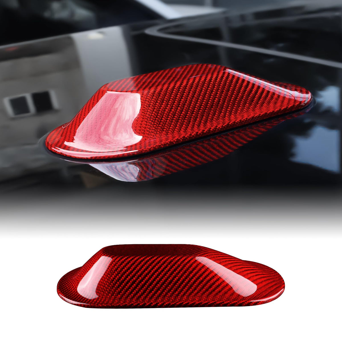 AIRSPEED Hard Carbon Fiber Shark Fin Antenna Cover Sticker for MINI Cooper E/SE J01 EV & J05 (2024-2025) - detail view 10