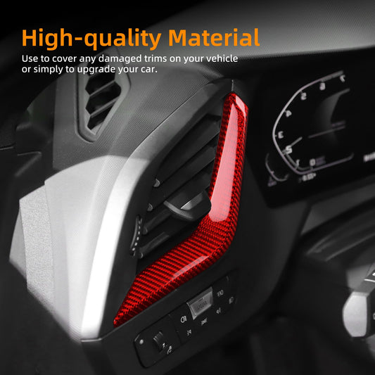 AIRSPEED Carbon Fiber Driver-Side Center Console Air Vent Frame Sticker for BMW 1 Series/3 Series F40 & 2 Series F44 (2020-2024) - detail view