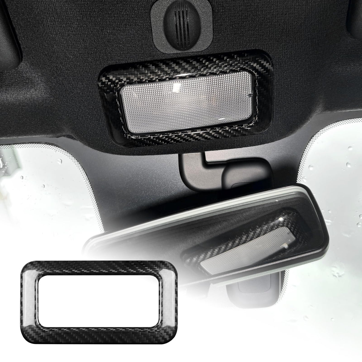 AIRSPEED Real Hard Carbon Fiber Interior Reading Light Cover for FIAT 500 Abarth 595 695 2016–2024